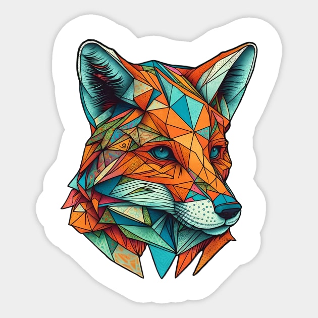 Geometric fox Sticker by linasemenova